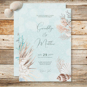 Invitation Mariage Aqua Ocean Shells