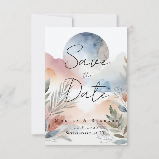 Invitation Mariage aquarelle (Devant)