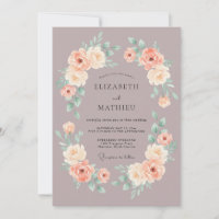 Mariage Aquarelle à l'Eau de Rose Mauve Douce