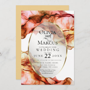 Invitation MARIAGE Aquarelle Abstraite Couleurs d'automne 5