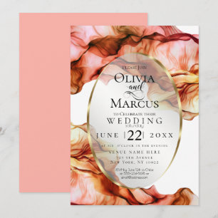 Invitation MARIAGE Aquarelle Abstraite Couleurs d'automne 6