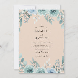 Invitation Mariage Aquarelle Aqua Champagne