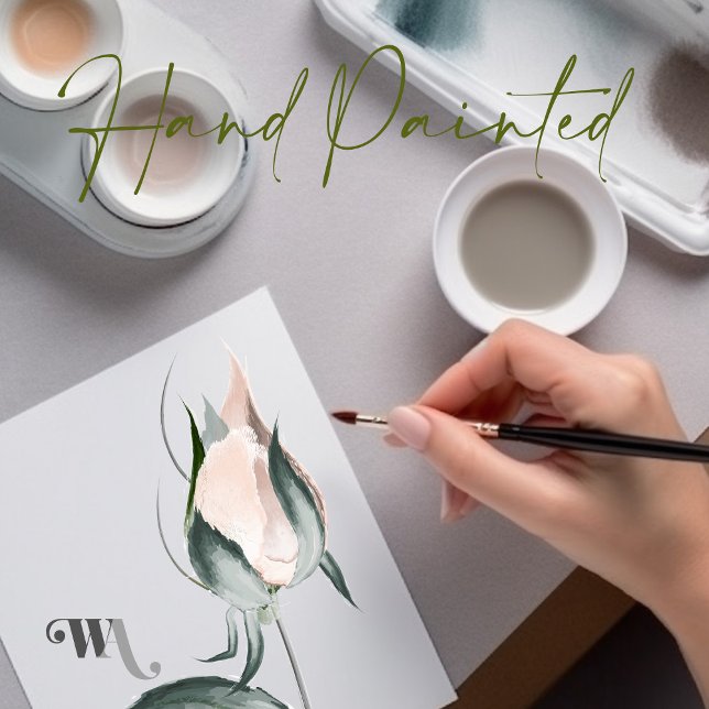 Invitation MARIAGE | Aquarelle Blush Dusty Rose Argent (Hand painted for a truly unique floral design.)