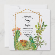 Mariage aquarelle Cactus du désert