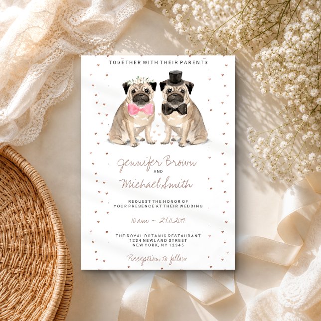 Invitation Mariage aquarelle Carlin (Créateur téléchargé)