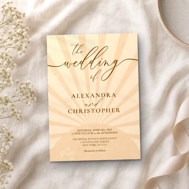 Invitation Mariage Aquarelle Coucher de Soleil Moderne (Créateur téléchargé)