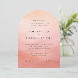 Invitation Mariage Aquarelle Coucher de Soleil Tropical Éléga