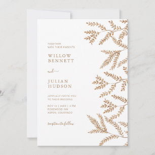 Invitation Mariage Aquarelle Feuilles D'automne