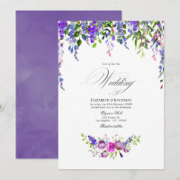 Mariage aquarelle floral ultra violet