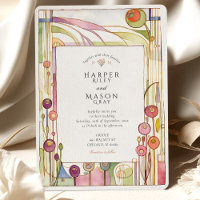 Mariage aquarelle florale Art Nouveau abstrait