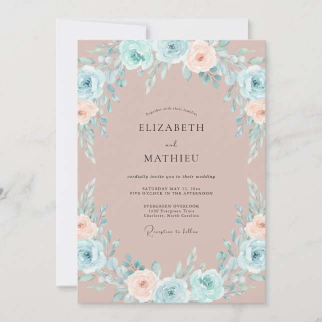 Invitation Mariage Aquarelle Mauve Seduisant (Devant)