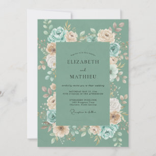 Invitation Mariage aquarelle pêche écume de mer