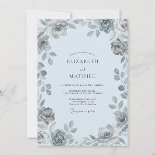 Invitation Mariage aquarelle Silver Ice