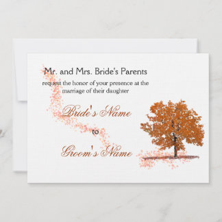 Invitation Mariage arbre d'automne - rouille