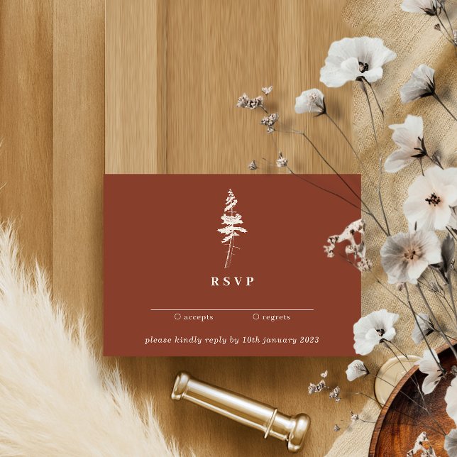 Invitation Mariage Arbre de Pin Forêt Rustique Indépendant Te (Créateur téléchargé)