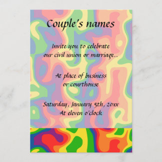 Invitation Mariage arc-en-ciel psychédélique