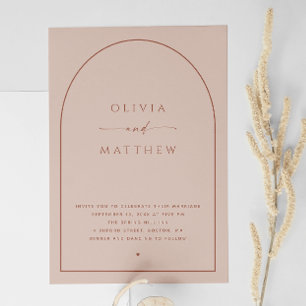 Invitation Mariage Arche Taupe Pêche Poussiéreuse Photo Mod