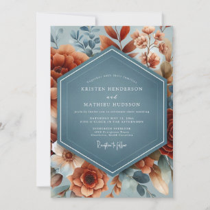 Invitation Mariage Ardoise et Coup de Pinceau Rouille