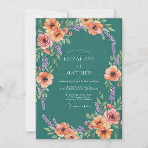 Invitation Mariage Arrangement de Fleurs de Thé