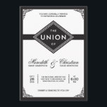 Invitation Mariage Art déco<br><div class="desc">Elégante invitation de mariage Art Déco noir et blanc. Cet invitation unique d'inspiration vintage fait partie d'une collection de mariages correspondante :</div>