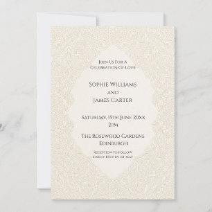 Invitation Mariage Art Déco Beige