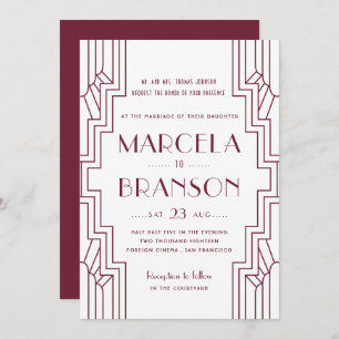Invitation Mariage Art déco Bourgogne