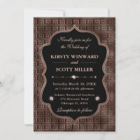 Mariage Art Déco Élégant Rose Gold à Motif Grec