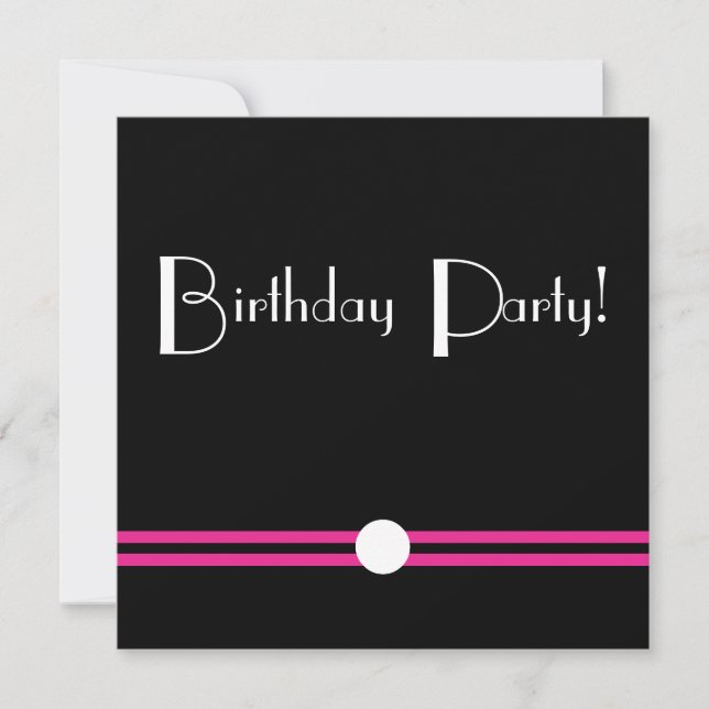 Invitation Mariage Art déco en rose blanche noire (Devant)