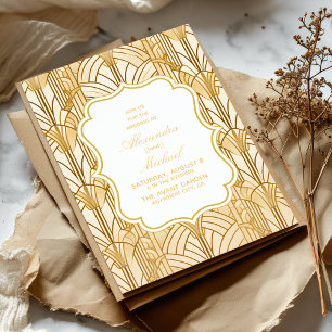 Invitation Mariage Art déco Gold Foil