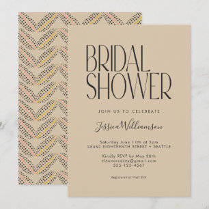 Invitation Mariage Art Déco neutre et chaleureux