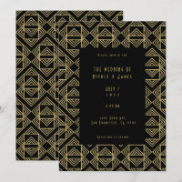 Mariage Art Déco Or et Noir Audacieux Rétro Glamou