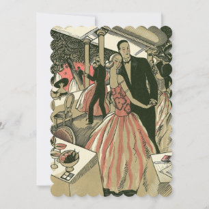 Invitation Mariage Art Déco Vintage, Première Danse des Jeune