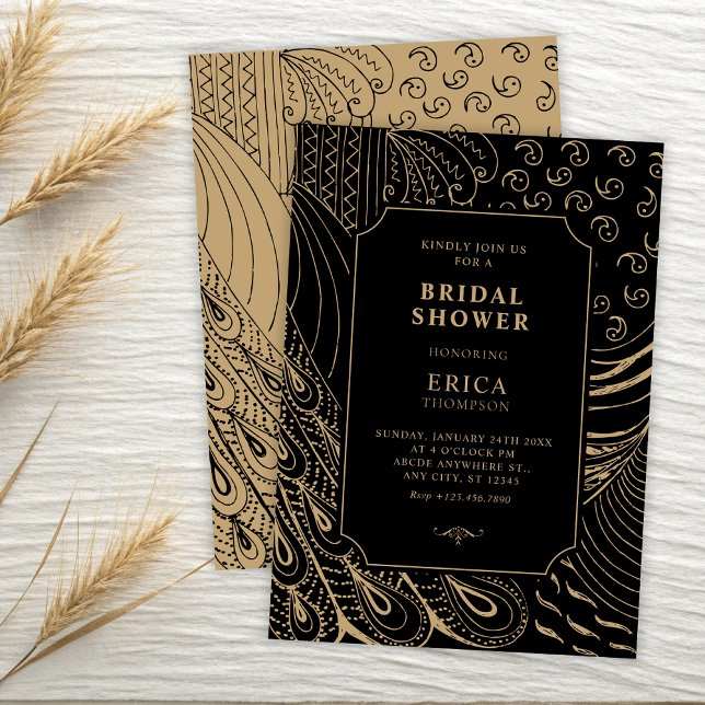 Invitation Mariage art déco vintage showering (Créateur téléchargé)