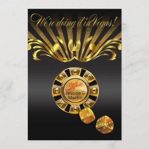 Invitation Mariage Art Nouveau à Las Vegas   or noir