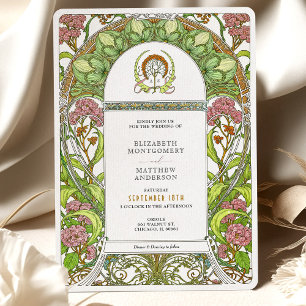 Invitation Mariage Art Nouveau aux Hortensias