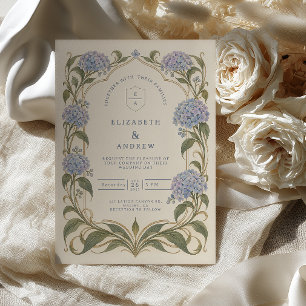 Invitation Mariage Art Nouveau aux Hortensias