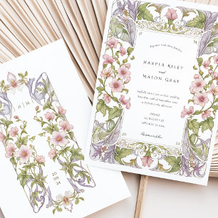 Invitation Mariage Art Nouveau Bougainvillea