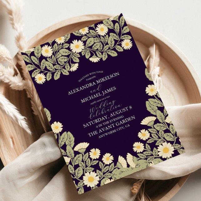 Invitation Mariage Art Nouveau Daisy (Créateur téléchargé)