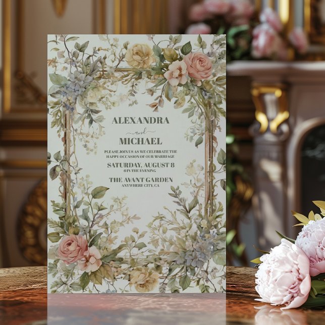 Invitation Mariage Art Nouveau Floral Rustique  (Créateur téléchargé)
