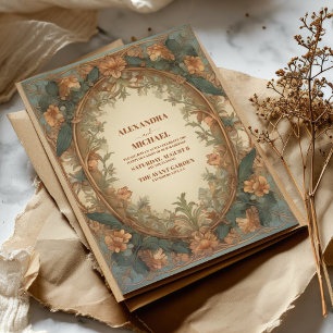 Invitation Mariage Art Nouveau Floral Vintage