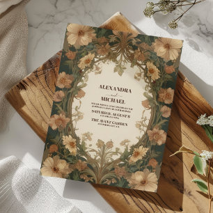 Invitation Mariage Art Nouveau Floral Vintage