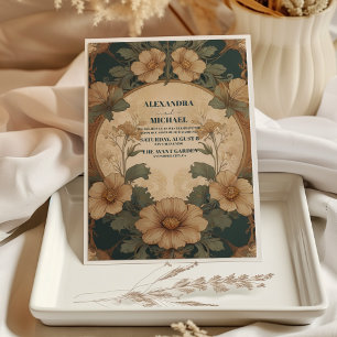 Invitation Mariage Art Nouveau Floral Vintage