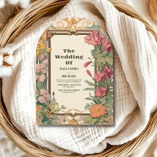 Invitation Mariage Art Nouveau Floral Vintage