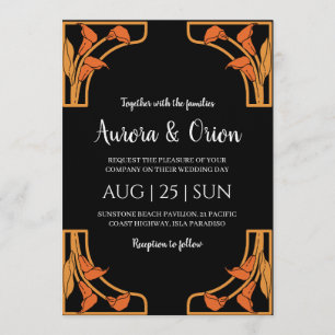 Invitation mariage art nouveau floral vintage magnifique