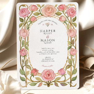 Invitation Mariage Art Nouveau Roses Roses Roses