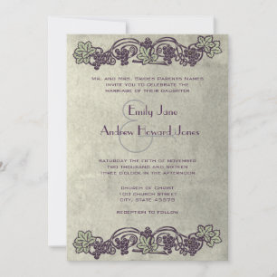 Invitation Mariage Art Nouveau Vignoble Vintage Invite