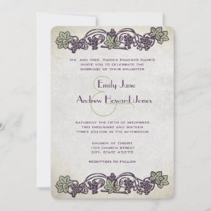 Invitation Mariage Art Nouveau Vignoble Vintage Invite