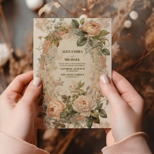 Invitation Mariage Art nouveau vintage