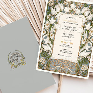 Invitation Mariage Art Nouveau White Lily