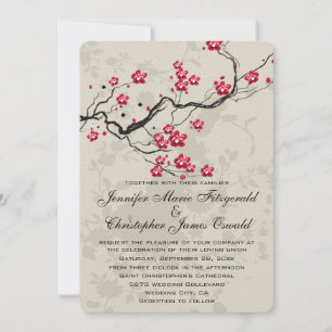 Invitation Mariage Art Oriental Fleur de Cerisier Sakura
